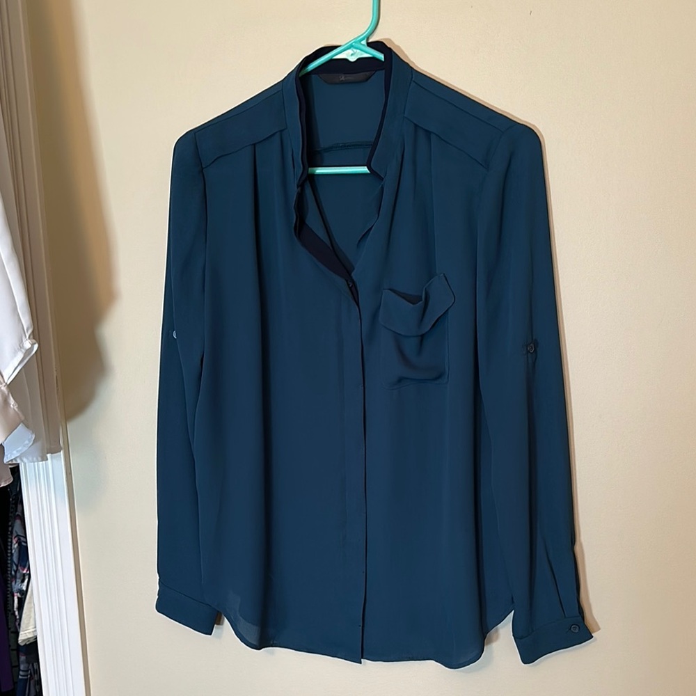 Teal Long Sleeve Blouse